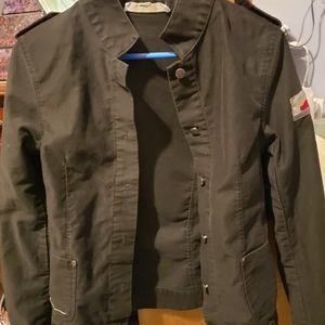 Utility military style jacket Size M Black